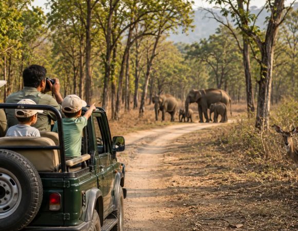 Jungle safari with Vindya Vasni Temple Darshan and River Rafting